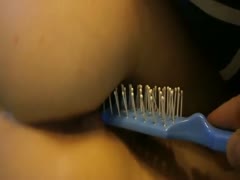 Never before was a youngster of legal age seen sticking an unfathomable hairbrush into her lengthy, lustful, juicy fuck hole.